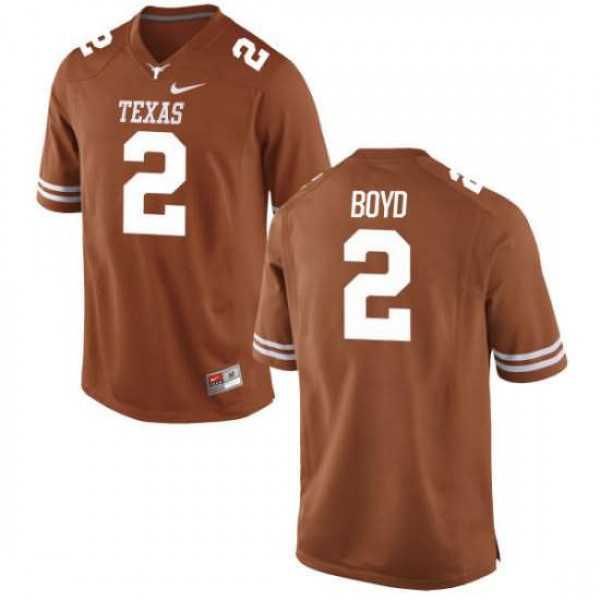 Youth Texas Longhorns #2 Kris Boyd Tex Authentic Embroidery Jersey Orange